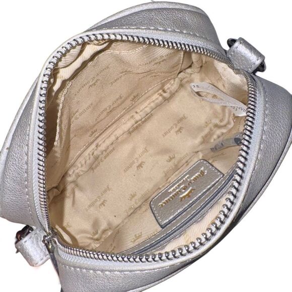 Juicy Couture Y2K Metallic Silver Faux Leather Namesake Mini Crossbody Bag - Picture 7 of 9